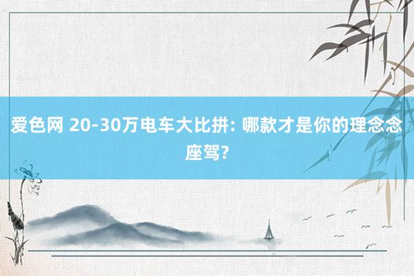 爱色网 20-30万电车大比拼: 哪款才是你的理念念座驾?