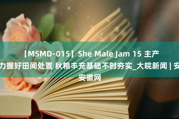 【MSMD-015】She Male Jam 15 主产区协力握好田间处置 秋粮丰充基础不时夯实_大皖新闻 | 安徽网