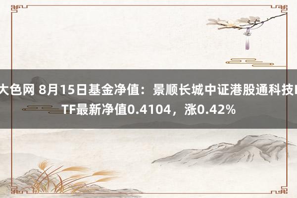 大色网 8月15日基金净值：景顺长城中证港股通科技ETF最新净值0.4104，涨0.42%